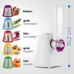 Elektrische Keukenmachine - Snijmachine Rasp - Groenten Bereiden - Vijf Functies - 150 Watt Vermogen - Zwart — thumbnail 4