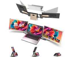 Kwumsy Portable Monitor for Laptop - 15.6 inch FHD 1080P Portable Screen, Monitor with Support 90°-235° Rotation, Compatible with Wins/Mac/PC (HDMI/Type-C/H5-T)