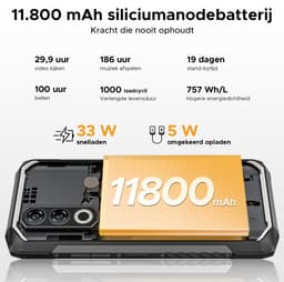 DOOGEE Blade 20 Max 4G - Robuuste Smartphone - Robuuste Telefoon - 36GB RAM + 1TB ROM /2TB TF - Helio G100 - 11800 mAh/ 33 W - 6,6 inch + 120 Hz - 3 kaartsleuven - 20MP Nachtzicht - Face ID - IP68 - Groen — thumbnail 8