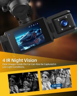 Dashcam 3-kanaals 1080p met Wifi, Nachtzicht en G-sensor voor Voor, Achter en Interieur — thumbnail 4