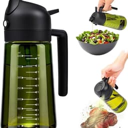 Keuken huishoudelijke spuit-en-giet 2-in-1 oliekan, oliefles, eetbare oliecontainer, grote capaciteit, olijfolieverdeler en oliesprayfles - 16 oz/470 ml, lichtbestendige oliekan, geschikt voor keuken, airfryer, koken, salades en barbecue, stijl 3 — thumbnail 1