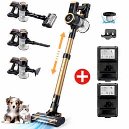 AG 2-in-1 Steelstofzuiger Draadloos – Inclusief Extra Batterij – 90 min Stofzuigen – Premium Gold – Krachtige Stofzuiger Zonder Zak – Geschikt voor Dierenharen – Compact & Lichtgewicht Kruimeldief — thumbnail 1