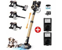 AG 2-in-1 Steelstofzuiger Draadloos – Inclusief Extra Batterij – 90 min Stofzuigen – Premium Gold – Krachtige Stofzuiger Zonder Zak – Geschikt voor Dierenharen – Compact & Lichtgewicht Kruimeldief