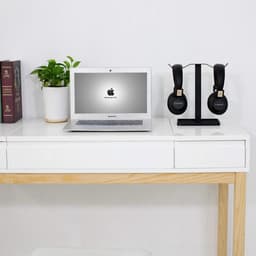 Hoofdtelefoon Standaard - Headset Houder - Bureau Organisatie - Dubbele Hanger - 17x11x27cm - Zwart — thumbnail 2