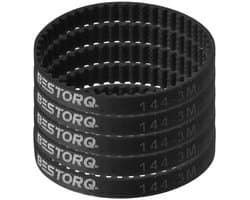 Set van 5 Tandriemen Gesloten Lus HTD-3M 48 Tanden 144mm Lengte Rubber