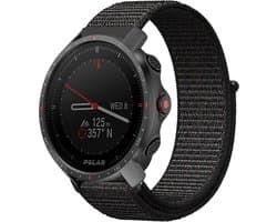 Strap-it Nylon smartwatch bandje - geschikt voor Polar Grit X / Grit X Pro / Vantage M / M2 / M3 / V3 - zwart