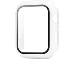 Full Body Case geschikt voor Apple Watch 41mm Series 7 / 8 | Ingebouwde Glazen Screenprotector | 360 Hoesje | Geschikt voor 41mm geschikt voor Apple Watch Series 7 / 8 wit