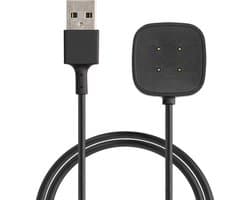 kwmobile USB-oplaadkabel geschikt voor Fitbit Versa 4 / Sense 2 / Versa 3 / Sense kabel - Laadkabel voor smartwatch - in zwart