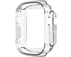 By Qubix - Apple Watch Ultra siliconen case (open front) - Transparant - Geschikt voor Apple Watch 49mm (Ultra) hoesje - screenprotector - Bescherming iWatch - Bescherm hoesje