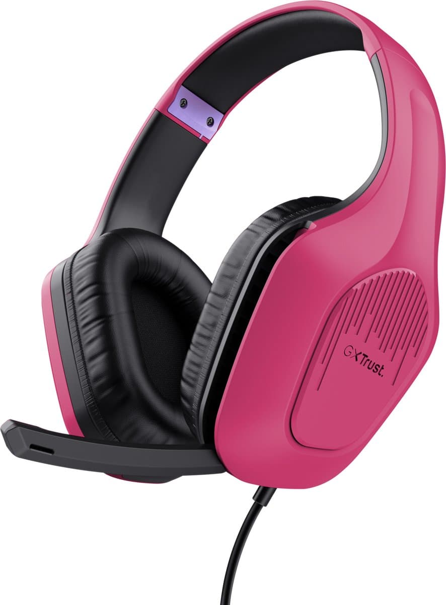 Trust GXT 415P Zirox - Bedrade Gaming Headset - voor PC, PS4, PS5, Xbox & Switch - Stereo - Roze — afbeelding 1