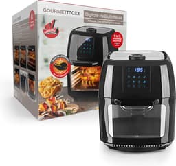 GOURMETmaxx Digitale Heteluchtfriteuse XXL - 9L Oven | Airfryers met timerfunctie, touchdisplay, draaispit, shaslikspiezen | Vetarm, energiebesparend frituren | 8 programma's, 1800 W — thumbnail 4