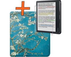 Hoesje Geschikt voor Kobo Libra Colour Hoes Book Case - Hoes Geschikt voor Kobo Libra Colour Hoesje Book Cover Met Screenprotector - Bloesem