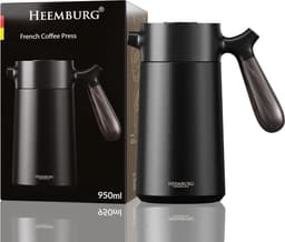 Dubbelwandige Franse Pers Thermoskan Roestvrij Stalen Koffiemachine - 950 ml - 5 Kopjes stainless steel press — thumbnail 2