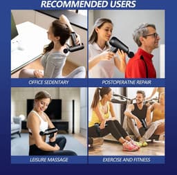 Diepe spiermassagegeweer Geschikt voor rug en nek - Professioneel Spiermassagepistool - Mannen/vrouwen verjaardagscadeau - Moederdag cadeau — thumbnail 2