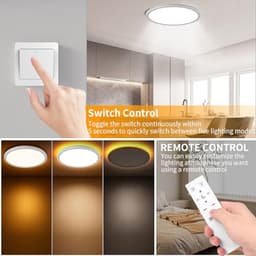 Dimbare Plafondlamp met Afstandsbediening - 24W LED Lamp voor Slaapkamer en Woonkamer — thumbnail 3