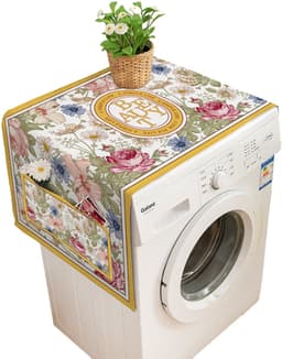 Mmgoqqt Wasmachine En Droger Dop - Waterdichte Katoen-Linnen Doek - 60X140 Cm - Met Opbergzak - Universeel Voor Koelkast Wasmachine-Mexicaans Talavera — thumbnail 1