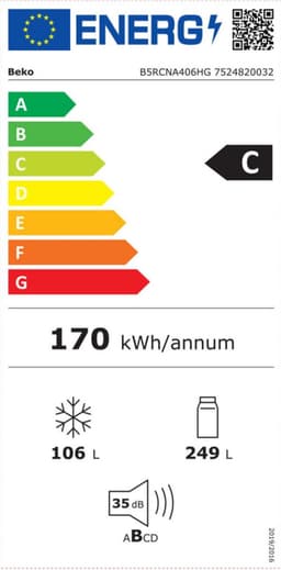 Beko B5RCNA406HG Vrijstaand 355 l Grijs — thumbnail 3