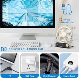 Draagbare mini USB-ventilator - Stil, 199 snelheden, verstelbaar, oplaadbaar, ideaal voor thuis, kantoor en outdoor — thumbnail 4