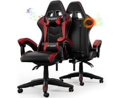 Bigzzia Gamingstoel met Bluetooth-luidspreker - Gamingstoel met lendensteun - Verstelbare en draaibare bureaustoel met een draagvermogen van 150 kg - Volwassenen Kinderen