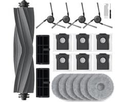 20-delige Accessoirekit voor Dreame X40 Ultra/X40 Master/L40 Ultra Stofzuigers: Hoofdborstel, 4 Zijborstels, 2 HEPA Filters, 6 Doeken, 6 Stofzakken