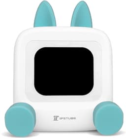 Wedjis Retro Mili-TV – Digitale Klok & Bluetooth Speaker – Smart display – Kunststof – Dimbaar scherm – Cadeaus voor mannen – Wit/Blauw — thumbnail 1