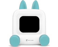 Wedjis Retro Mili-TV – Digitale Klok & Bluetooth Speaker – Smart display – Kunststof – Dimbaar scherm – Cadeaus voor mannen – Wit/Blauw