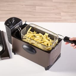 Elektrische Friteuse 2100W met 3L Inhoud, Temperatuurselectie en Geurfilter - Roestvrij Staal, Eenvoudig te Reinigen en Vaatwasmachinebestendig — thumbnail 2
