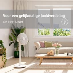 Staande ventilator met afstandsbediening, zwenkfunctie, 8 snelheden en timer, stil en energiezuinig, wit — thumbnail 3