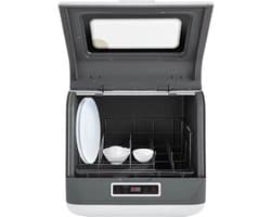 Mini Vaatwasser Tafelmodel – Voor Kleine Huishoudens – Wit – PP/ABS/RVS – 45x40x44,8 cm – Inclusief Waterslang – 4-6 Sets – Compact & Energiezuinig