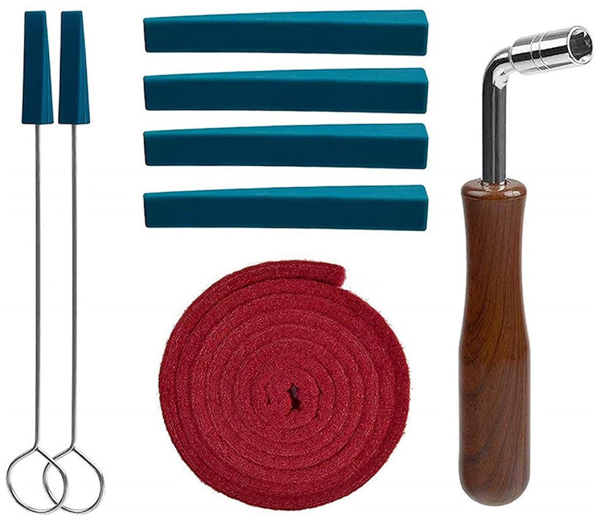 Piano-stemset, professionele pianostemmerset, inclusief stemsleutel, hamer, stemstaaf, demperset, doe-het-zelf-bevestigingsset (8 stuks per verpakking) — afbeelding 1