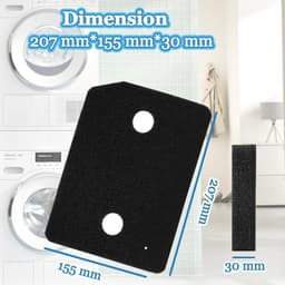 OIMG Set van 4 filters - geschikt voor Miele T1 wasdroger warmtepompdroger - 207 x 157 x 30 mm - Droger basisfilter - sponsfiltermat - condensdroger pluizenfilter schuimfilter spons - Pluisfilter voor condensdroger - Zwart — thumbnail 2