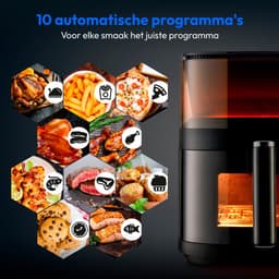 MEDION X10 XL hetelucht friteuse (5 liter XXL frituurmand, stoom voor knapperig voedsel, 1.500 watt, kijkvenster, schudalarm, digitaal bedieningspaneel, 10 automatische programma's, tot 230 °C) — thumbnail 17