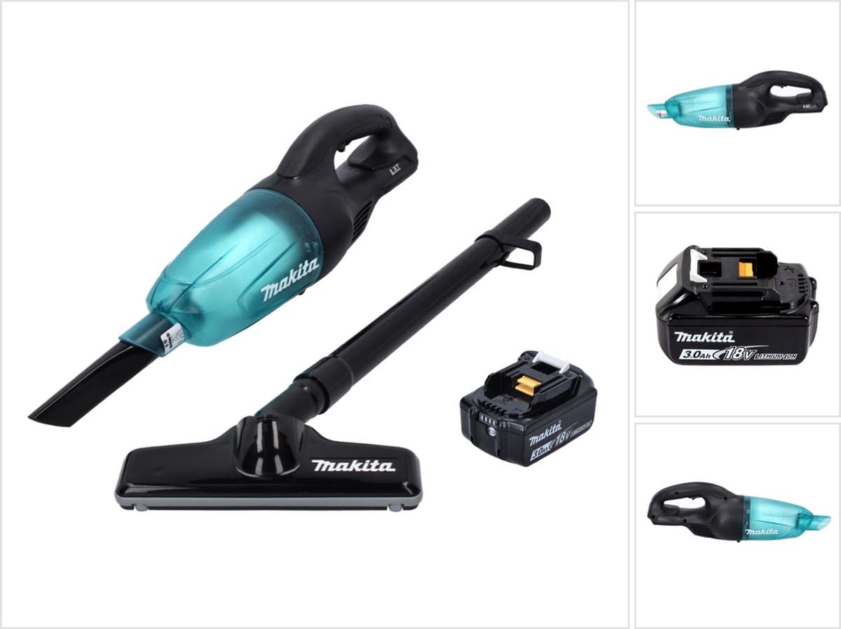 Makita DCL 180 F1 B accu stofzuiger 18 V zwart + 1x oplaadbare accu 3.0 Ah - zonder oplader — afbeelding 1