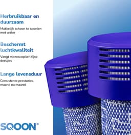 SQOON® Filterset geschikt voor Dyson V10 - Gelijk aan model: 969082-01 - 3 STUKS - Perfect voor het vervangen van verstopte of versleten filters — thumbnail 2