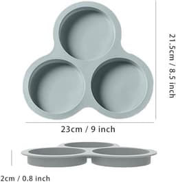 Eierpan Voor Air Fryer - Siliconen Muffin Tray - 2 Stuks Accessoires Met 3 Holte - Non Stick Pannenkoek Pan - Gebakken Ei Pan Voor Bakken en Koken — thumbnail 11