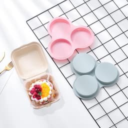 2-delige siliconen airfryer-eivorm, ontbijt-ei-sandwich, airfryer-eivorm, airfryer-accessoires - roze + donkergrijs — thumbnail 1