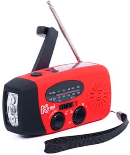 Kiraal – Noodradio Opwindbaar met Accu & Zonnepaneel | Voor Rampen - Noodpakket - Camping & Stroomuitval – Inclusief Nederlandse Handleiding - Rood — thumbnail 1