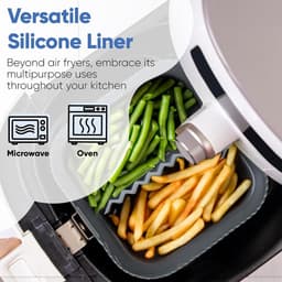 Siliconen bakvorm voor airfryer - geschikt voor 55 l en 62 l - accessoires met scheidingswanden - heteluchtfriteuse-accessoires - zwart. — thumbnail 8