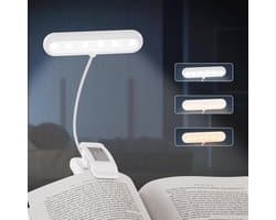 USB-oplaadbare leeslamp met 3 kleurtemperaturen en 10 helderheidsniveaus - Flexibel leeslicht voor boekenliefhebbers