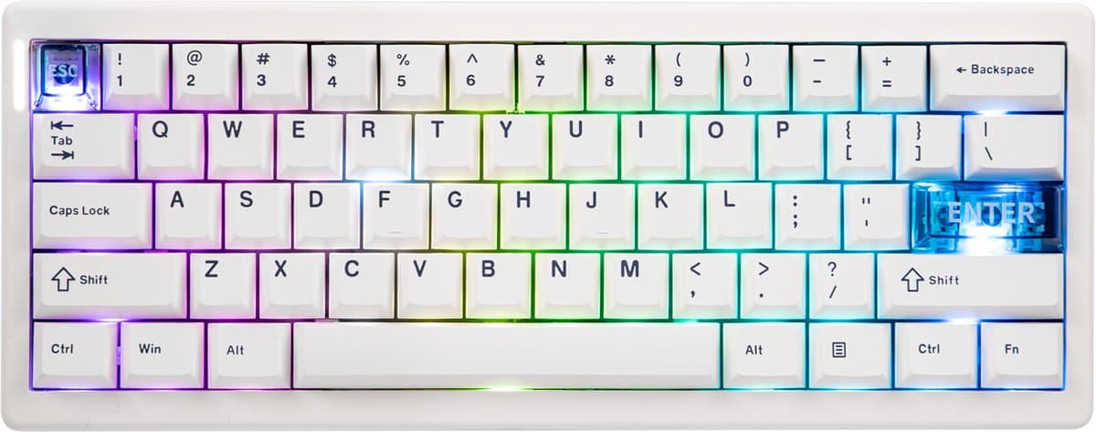 EPOMAKER x Cidoo QK61 V2 - Wit - RGB Licht - Mechanisch Draadloos Toetsenbord - 61% - QWERTY - Gaming Keyboard — afbeelding 1
