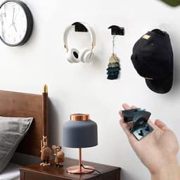 4 stuks koptelefoonhouders zonder boren - Universele haak houder met lijm voor de meeste koptelefoons en controllers (zwart) — thumbnail 5