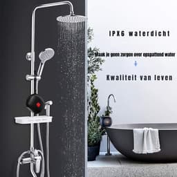 GTB® Douche Speaker - Badkamer Speaker - Douche Speaker Bluetooth - Zwart - 6cm x 13cm x 10cm — thumbnail 4