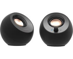 Creative Pebble V3 Luidspreker voor PC en laptops (Zwart) - Bluetooth 5.3, AUX, USB-C met meegeleverde USB-C naar USB-A converter