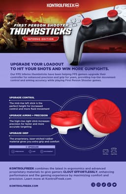 KontrolFreek FPS Inferno Thumbsticks - Rood/Wit (PS5/PS4) — thumbnail 3
