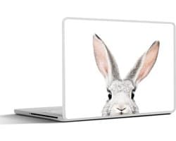 Laptop sticker - 15.6 inch - Konijn - Dieren - Natuur - Wit - 36x27,5cm - Laptopstickers - Laptop skin - Cover
