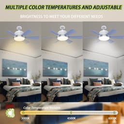 46cm LED Plafondventilator met Verlichting en Afstandsbediening - 3 Snelheden & 3 Lichtkleuren — thumbnail 5