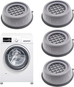 Wasmachine Voetkussens - Trillingsdempers - Anti-vibratie - Verstelbaar - Rubberen Voetkussen - Anti-loop - Voor Wasmachine en Droger - Geschikt voor Alle Modellen - Zwart - Set van 4 stuks — thumbnail 1