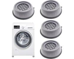 Wasmachine Voetkussens - Trillingsdempers - Anti-vibratie - Verstelbaar - Rubberen Voetkussen - Anti-loop - Voor Wasmachine en Droger - Geschikt voor Alle Modellen - Zwart - Set van 4 stuks