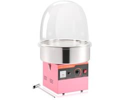 Suikerspinmachine - Suikerspinmaker Elektrisch 1000W - Met Deksel - RVS Kom - Suikerlepel Inclusief - Professioneel - Roze