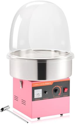 Suikerspinmachine - Suikerspinmaker Elektrisch 1000W - Met Deksel - RVS Kom - Suikerlepel Inclusief - Professioneel - Roze — thumbnail 1